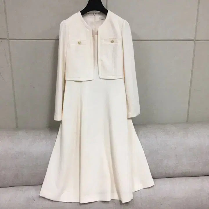 [BUNJANG] Kenneth Lady Ivory Jacket and Long Dress Set / 케네스레이디 아이보리 자켓 롱원피스 세트