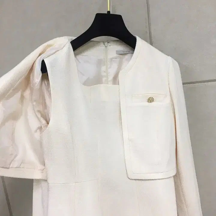 [BUNJANG] Kenneth Lady Ivory Jacket and Long Dress Set / 케네스레이디 아이보리 자켓 롱원피스 세트