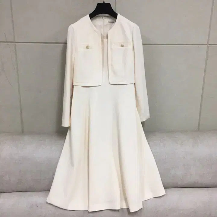 [BUNJANG] Kenneth Lady Ivory Jacket and Long Dress Set / 케네스레이디 아이보리 자켓 롱원피스 세트
