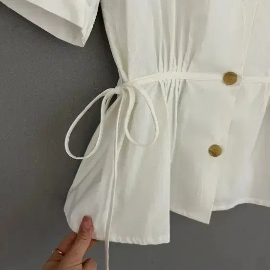 [BUNJANG] Piano Heaven White Ribbon Blouse / Piano heaven  화이트 리본 블라우스 55