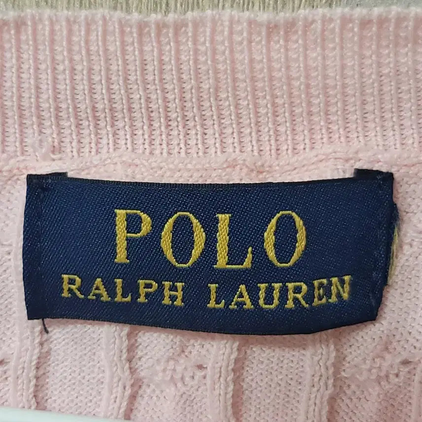 [BUNJANG] Polo Ralph Lauren Pink Cable Knit Short Sleeve Sweater / 폴로 랄프로렌 핑크 케이블 반팔 니트 95~100