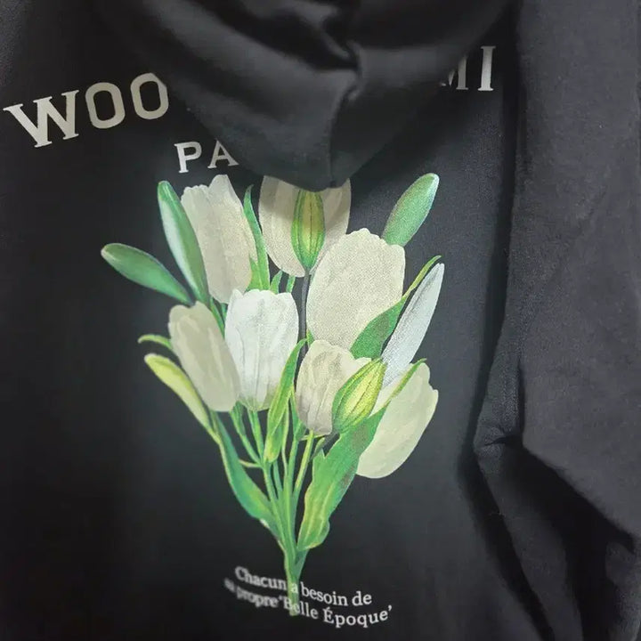 [SOLD OUT] 우영미 튤립 백로고 플라워 후드티
