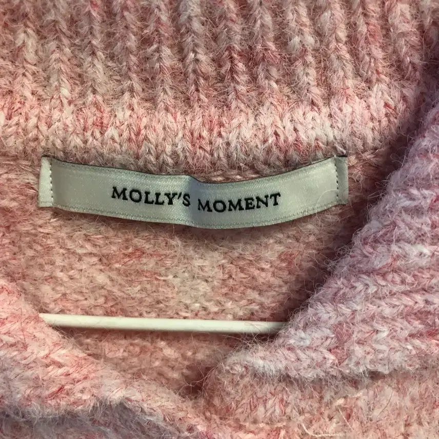 [BUNJANG] Mollismoment Pink Short Sleeve Knit Top / 몰리스모먼트 핑크반팔 프리사이즈