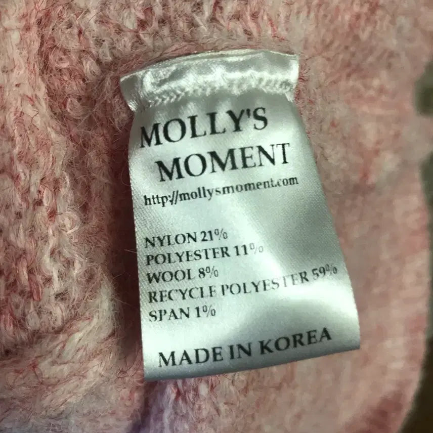 [BUNJANG] Mollismoment Pink Short Sleeve Knit Top / 몰리스모먼트 핑크반팔 프리사이즈