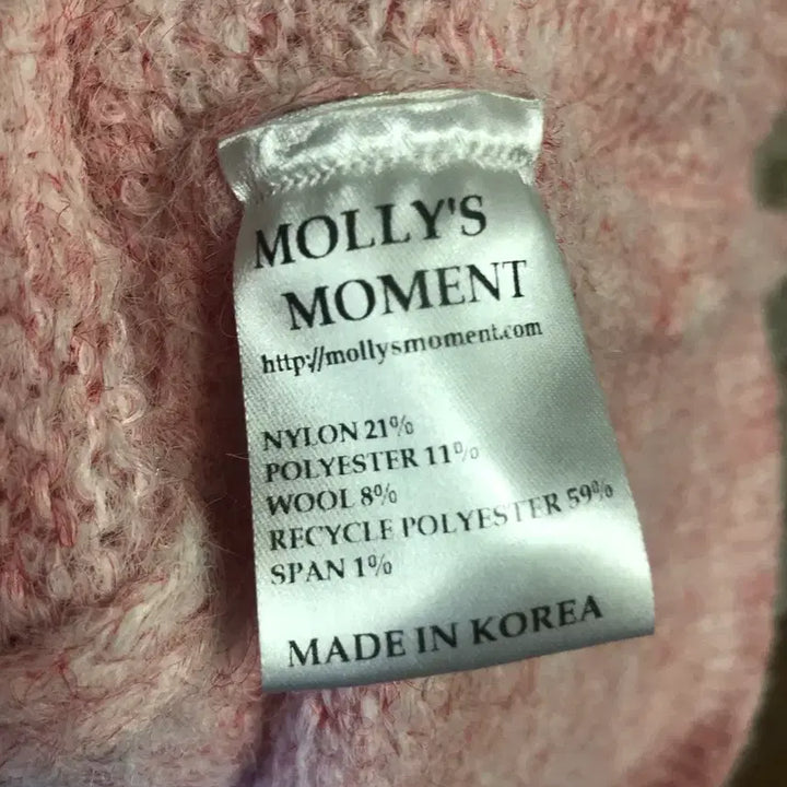 [BUNJANG] Mollismoment Pink Short Sleeve Knit Top / 몰리스모먼트 핑크반팔 프리사이즈