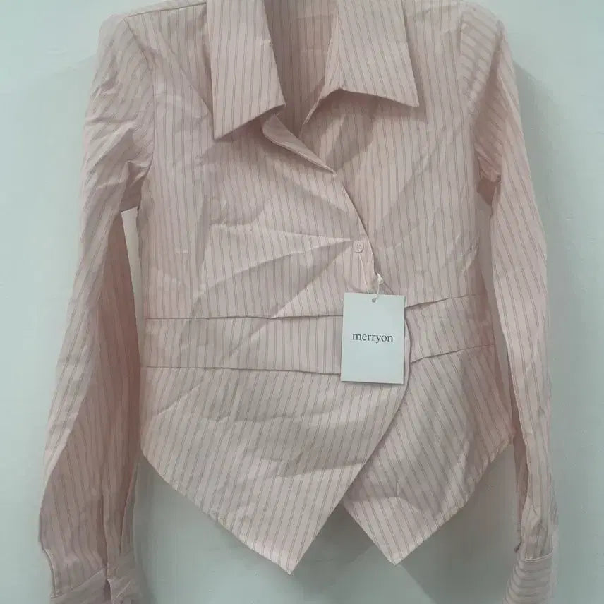 [BUNJANG] merryyon Pink Stripe Shirt / merryyon 핑크 스트라이프 셔츠