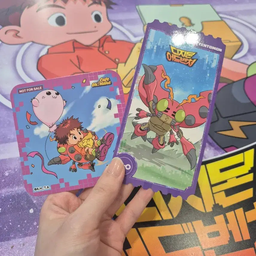 [SOLD OUT] 디지몬 콜라보카페 콜카 오마케 한솔이 텐타몬 특전 카드