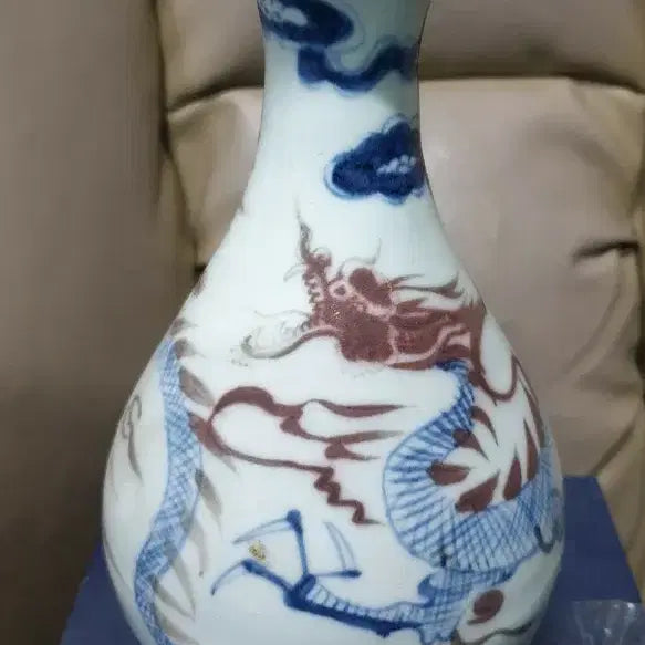 [BUNJANG] Yuan Dynasty Celadon Porcelain Vase / 원대기물/청화유리홍.운용문.