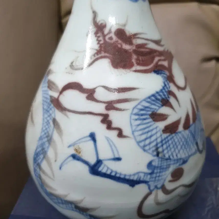 [BUNJANG] Yuan Dynasty Celadon Porcelain Vase / 원대기물/청화유리홍.운용문.