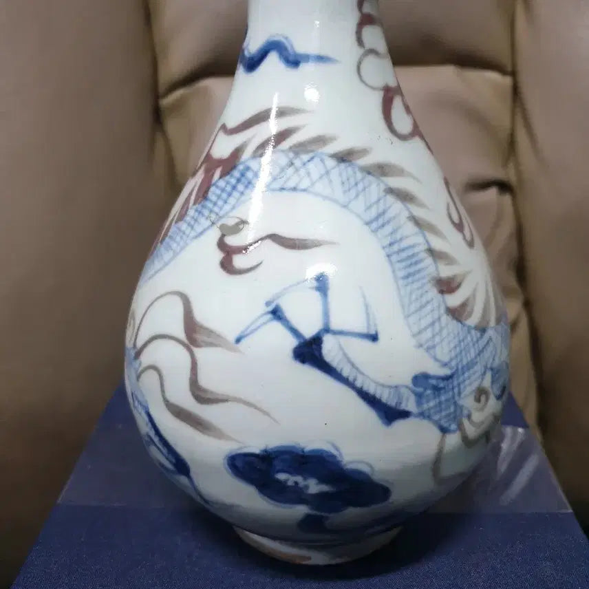 [BUNJANG] Yuan Dynasty Celadon Porcelain Vase / 원대기물/청화유리홍.운용문.