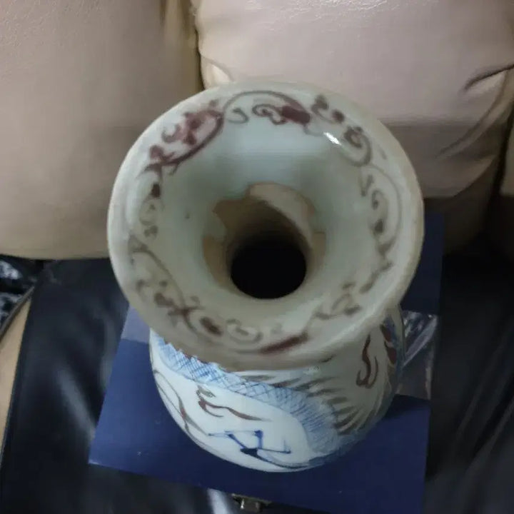 [BUNJANG] Yuan Dynasty Celadon Porcelain Vase / 원대기물/청화유리홍.운용문.