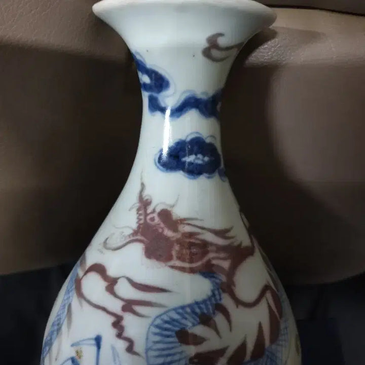 [BUNJANG] Yuan Dynasty Celadon Porcelain Vase / 원대기물/청화유리홍.운용문.