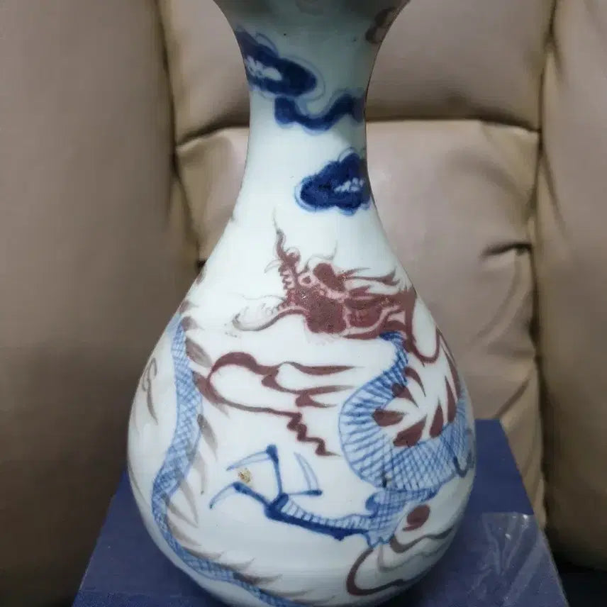 [BUNJANG] Yuan Dynasty Celadon Porcelain Vase / 원대기물/청화유리홍.운용문.