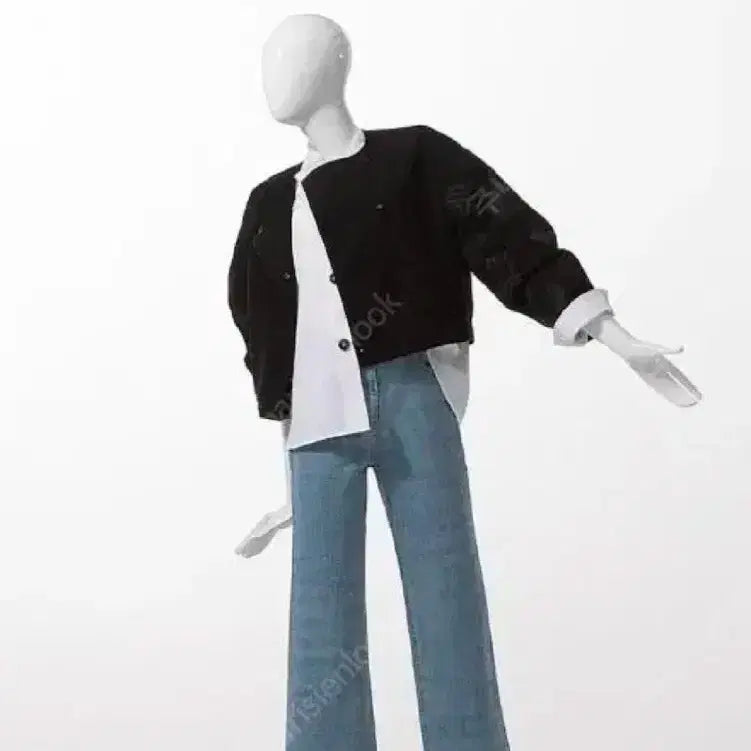 [SOLD OUT] 거의새거) 랑방 로고 자수 데님 점퍼 / 블랙