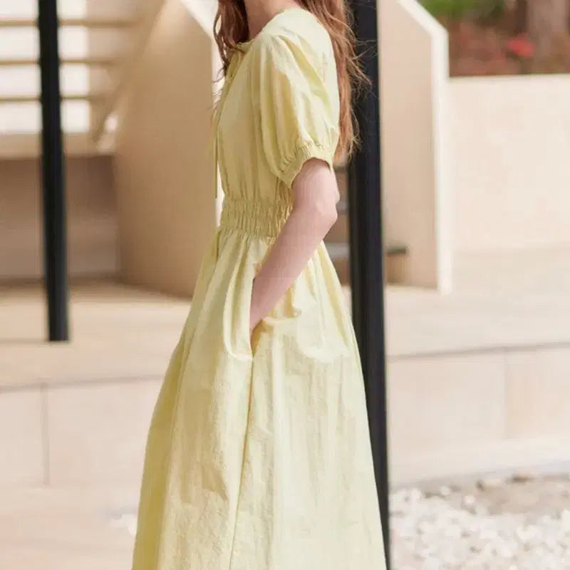 [BUNJANG] HACIE Balloon Summer Long Dress (Lemongrass) / 하시(HACIE) 벌룬 썸머 롱 원피스 (레몬그라스)
