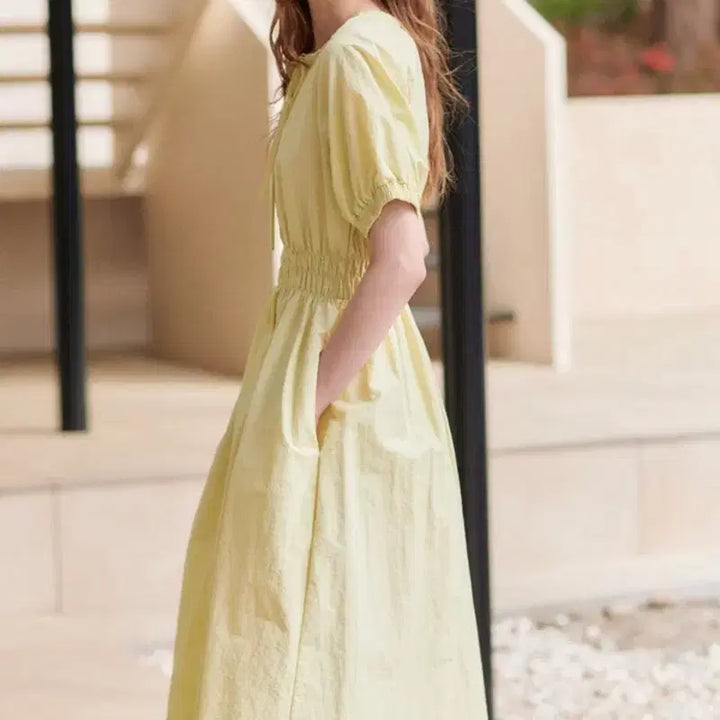 [BUNJANG] HACIE Balloon Summer Long Dress (Lemongrass) / 하시(HACIE) 벌룬 썸머 롱 원피스 (레몬그라스)