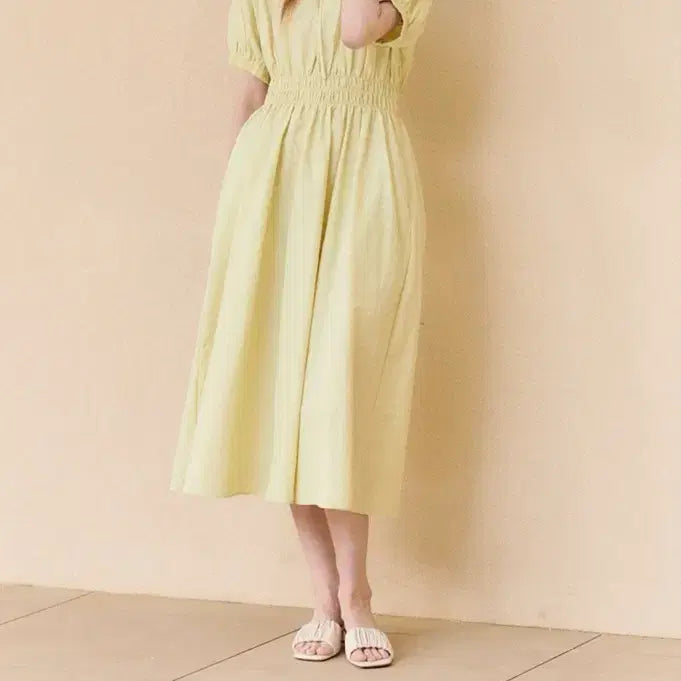 [BUNJANG] HACIE Balloon Summer Long Dress (Lemongrass) / 하시(HACIE) 벌룬 썸머 롱 원피스 (레몬그라스)
