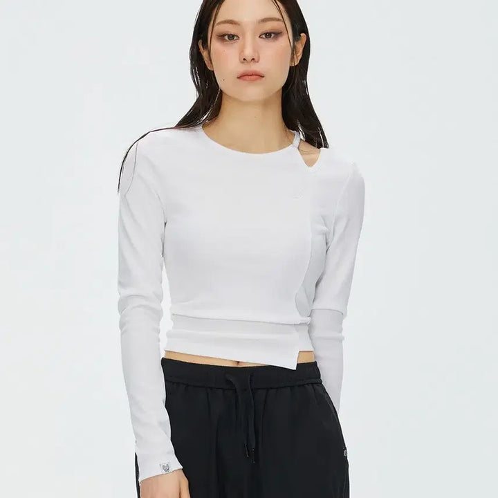 [BUNJANG] LifeWork (LW) Slit Ribbed Long Sleeve T-shirt / [[여성 F, A급] 라이프워크(LW) 트임 골지 긴팔티셔츠@206