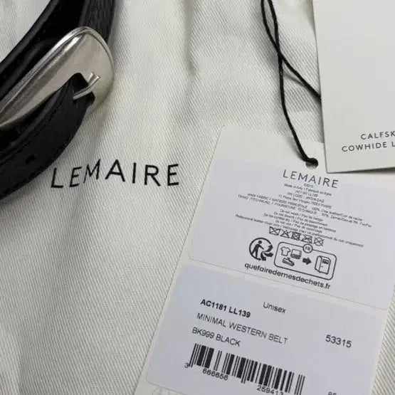 [BUNJANG] Lemaire Western Belt [85] / 르메르 웨스턴 벨트 블랙 [85]