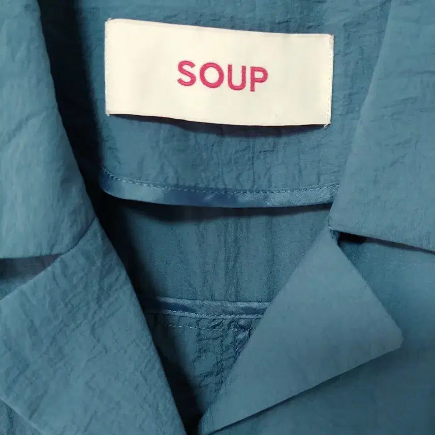 [BUNJANG] SOUP Nylon Crop Short-Sleeve Jacket (Deep Blue) / [SOUP] 숲 나일론 크롭 반팔 자켓 (딥블루/66사이즈)