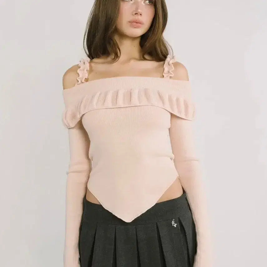 [BUNJANG] Threetimes Loew Pleats Skirt Charcoal (M) / 쓰리타임즈 Threetimes Loew pleats skirt 미개봉