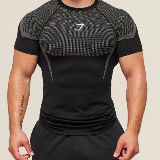 [BUNJANG] Gymshark Onyx 5.0 Short Sleeve T-shirt / [M,L,XL]짐샤크 오닉스 5.0 반팔 티셔츠 블랙 라이트 그레이