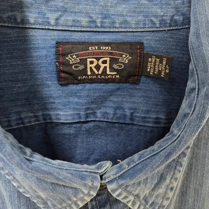 [SOLD OUT] RRL 인디고 헤링본 트윌 워크셔츠 L 더블알엘