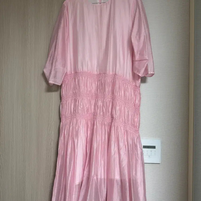 [BUNJANG] Hans Style Lyocell Shirred Long Dress (Pink) / [한스스타일] 라이오셀 셔링 롱 원피스 (핑크)
