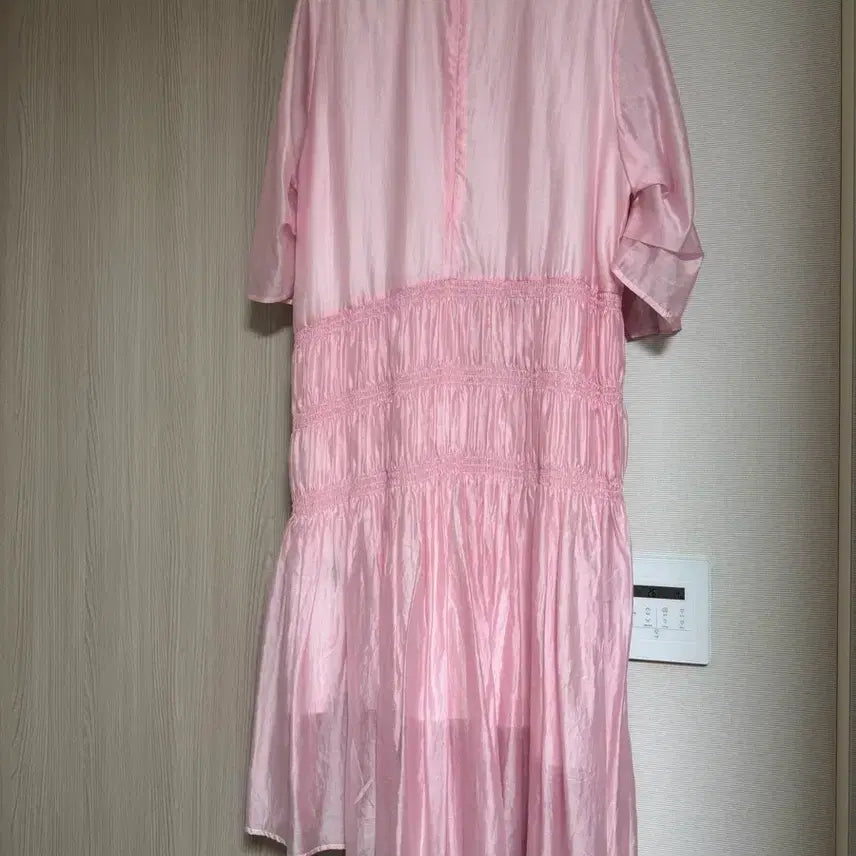 [BUNJANG] Hans Style Lyocell Shirred Long Dress (Pink) / [한스스타일] 라이오셀 셔링 롱 원피스 (핑크)