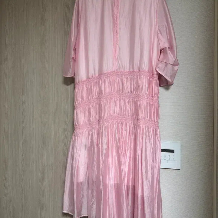 [BUNJANG] Hans Style Lyocell Shirred Long Dress (Pink) / [한스스타일] 라이오셀 셔링 롱 원피스 (핑크)