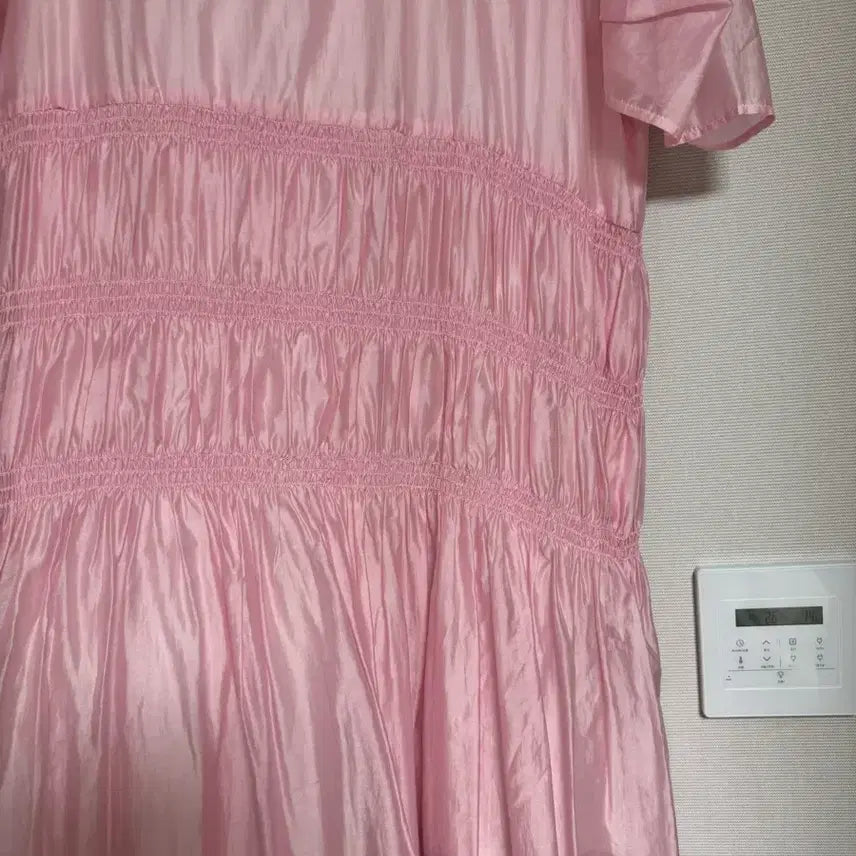 [BUNJANG] Hans Style Lyocell Shirred Long Dress (Pink) / [한스스타일] 라이오셀 셔링 롱 원피스 (핑크)