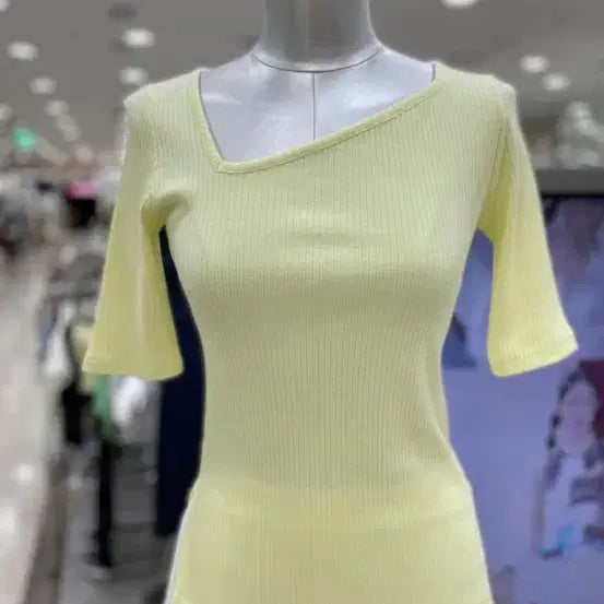 [BUNJANG] Egoist Asymmetrical Ribbed Knit Top / 에고이스트 언발 골지 티셔츠