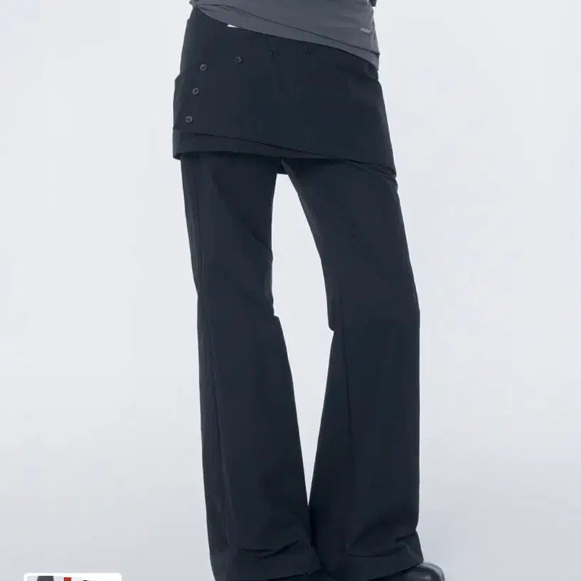 [BUNJANG] Miseki Seoul Layered Button Wrap Skirt Pants Set Black / 미세키서울 Layered button wrap skirt pants 1