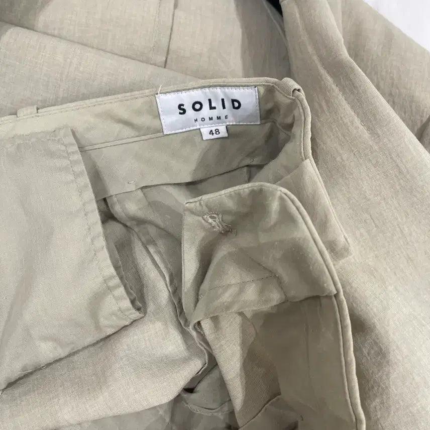 [BUNJANG] Solid Homme Beige Setup Suit / 솔리드옴므 카키베이지 셋업 수트 50/48
