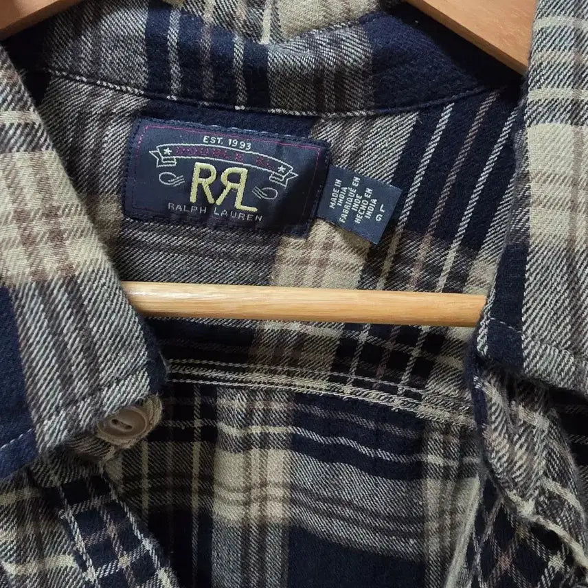[BUNJANG] RRL Plaid Cotton Linen Work Shirt L / RRL 플래드 코튼 리넨 워크셔츠 L 더블알엘