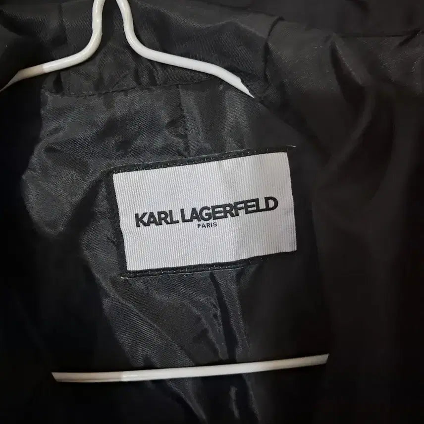 [BUNJANG] Karl Lagerfeld Black Hooded Trench Coat - Size M / 칼 라거펠트 블랙 후드 트렌치 코트 M