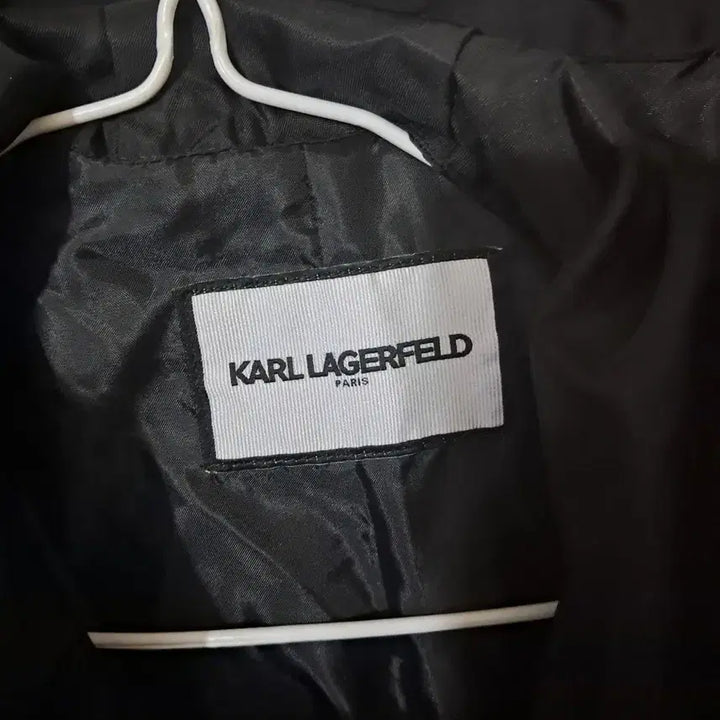 [BUNJANG] Karl Lagerfeld Black Hooded Trench Coat - Size M / 칼 라거펠트 블랙 후드 트렌치 코트 M