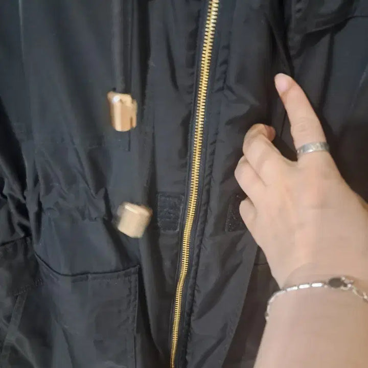 [BUNJANG] Karl Lagerfeld Black Hooded Trench Coat - Size M / 칼 라거펠트 블랙 후드 트렌치 코트 M