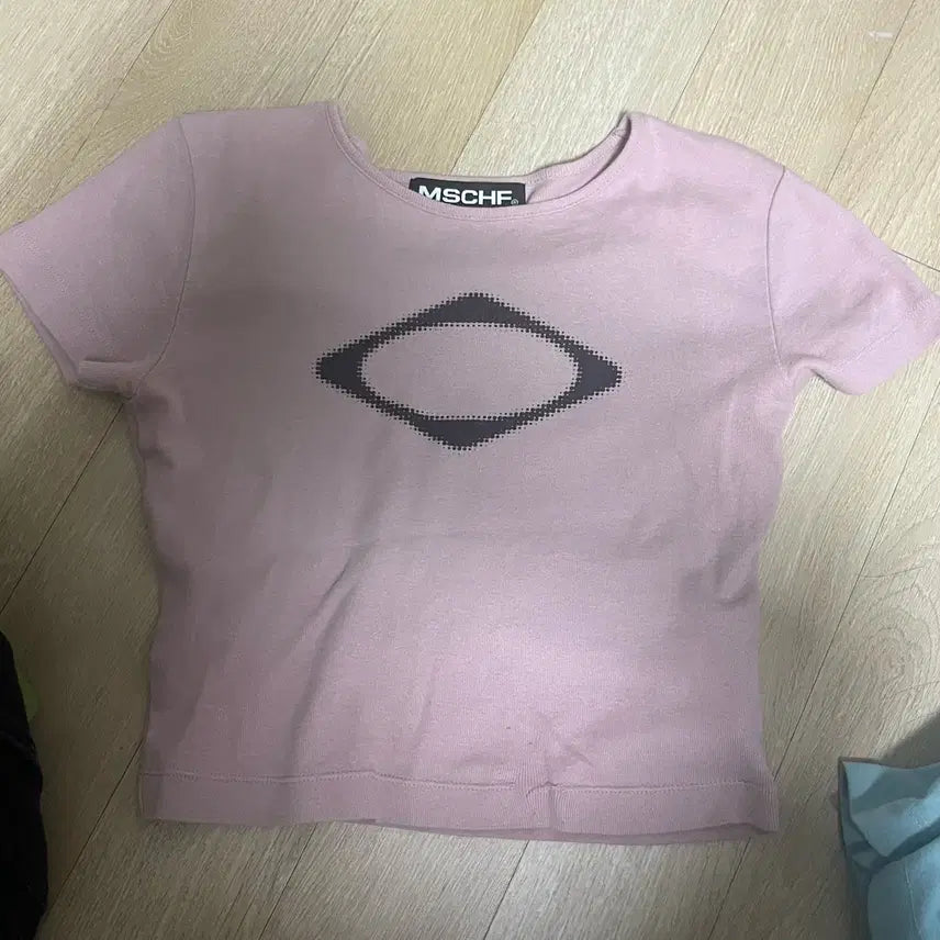 [BUNJANG] Mischief Rhombus Blur T-shirt Pink S / 미스치프 롬버스 블러 티셔츠 핑크 s