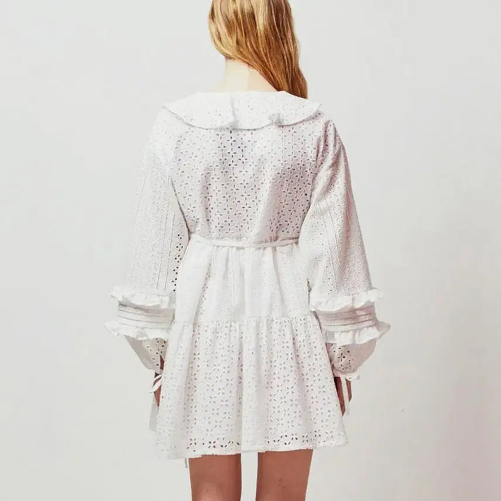 [BUNJANG] EYEYE Punching Eyelet Wrap Dress / 아이아이(EYEYE) 펀칭 아일렛 랩원피스 프리사이즈