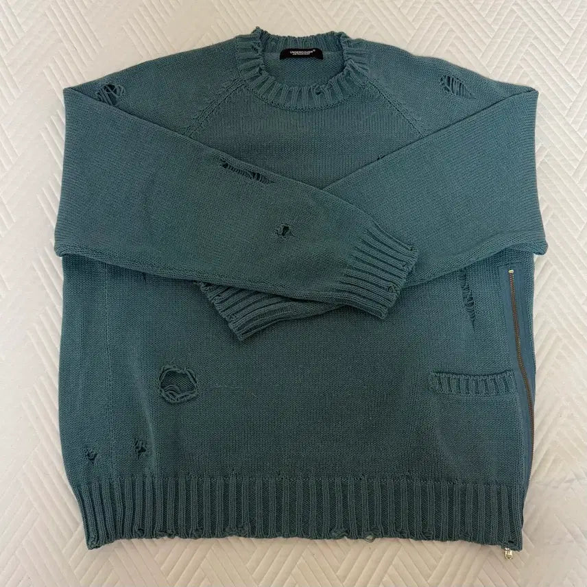 [BUNJANG] Undercover Knit Gray Green Sweater / 언더커버 니트 그레이 그린 3