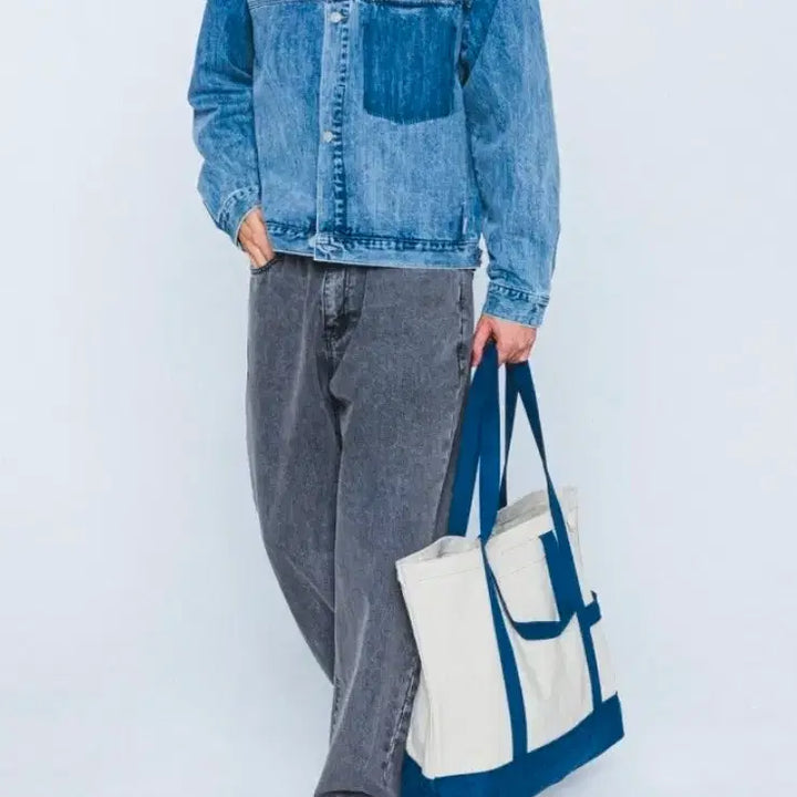 [SOLD OUT] (1회착)에스피오나지 헤비캔버스 토트백 숄더백 네이비