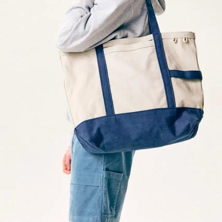 [SOLD OUT] (1회착)에스피오나지 헤비캔버스 토트백 숄더백 네이비