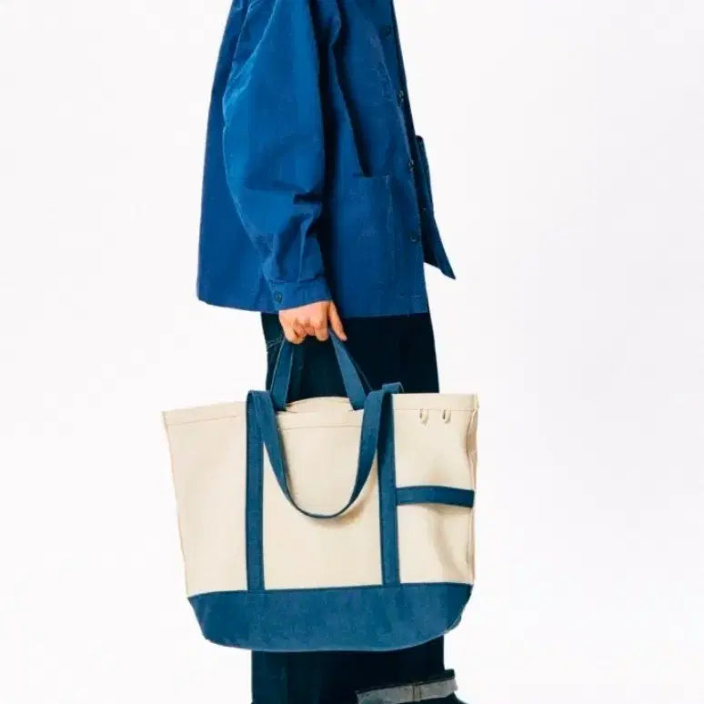 [SOLD OUT] (1회착)에스피오나지 헤비캔버스 토트백 숄더백 네이비