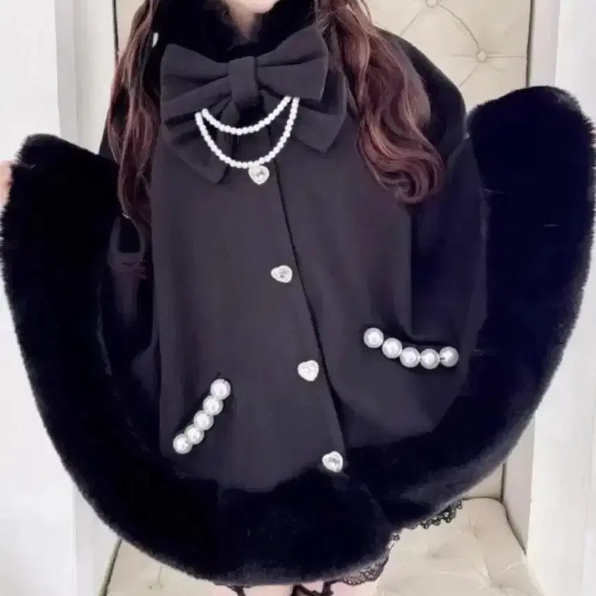 [BUNJANG] Mazz Primero Black Poncho Coat / 마즈 프리메로 판초 블랙 코트