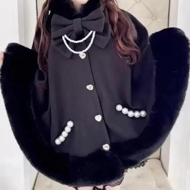 [BUNJANG] Mazz Primero Black Poncho Coat / 마즈 프리메로 판초 블랙 코트