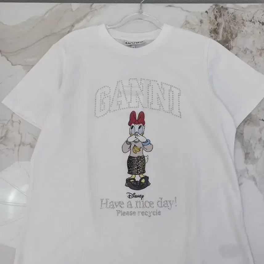 [BUNJANG] GANNI Disney Collaboration Cubic T-shirt / 가니 GANNI 디즈니 콜라보 큐빅 반팔티 [새상품]