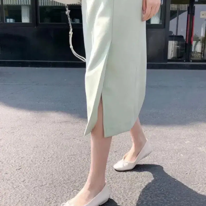 [BUNJANG] V-neck Bustier Strap Dress (Pink) / 뷔스티에 끈원피스(핑크)
