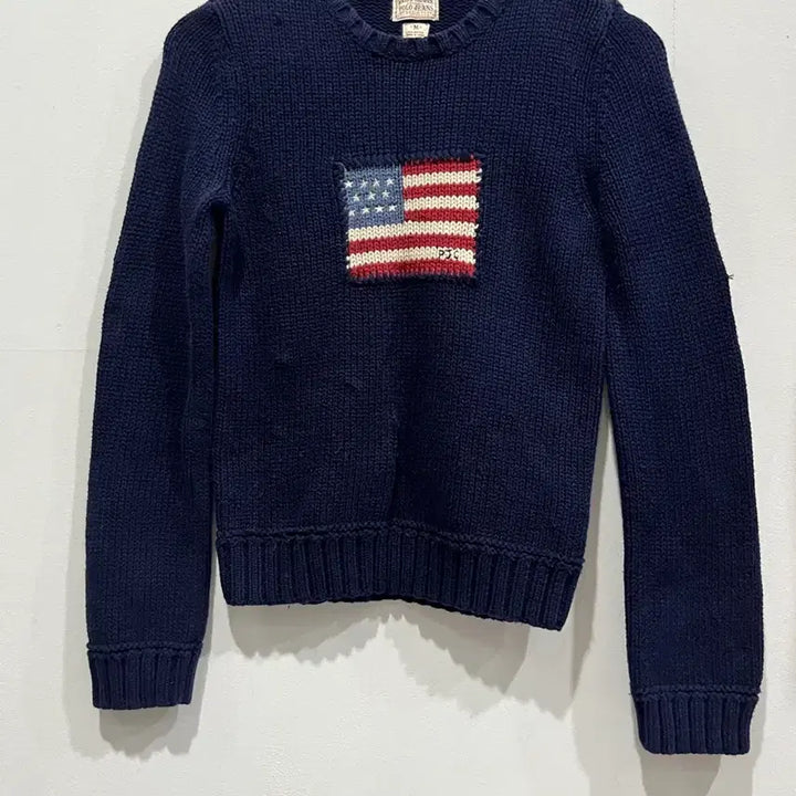 [BUNJANG] Polo Ralph Lauren US Flag Knit Sweater Navy M / 폴로 랄프로렌 성조기 니트 네이비 M 매장판
