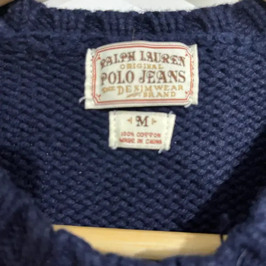 [BUNJANG] Polo Ralph Lauren US Flag Knit Sweater Navy M / 폴로 랄프로렌 성조기 니트 네이비 M 매장판